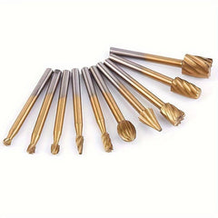 10pcs Carbide Rotary Burr Set Tungsten Steel Grinding Head & Rotary Tool