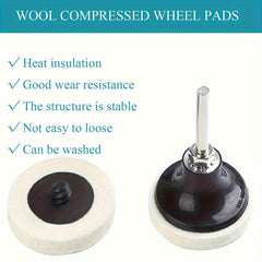 21pcs 2 inch 50 wool To Poly Wheel Wool Wheel Button Type Sanding Disc