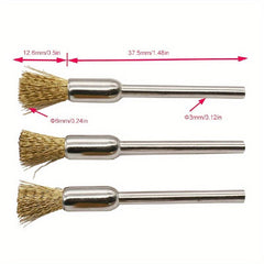 3pcs Copper Wire Brushes Rust Removing Polishing Brush For Rotary Tool
