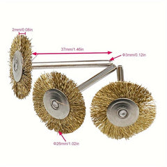 3pcs Copper Wire Brushes Rust Removing Polishing Brush For Rotary Tool