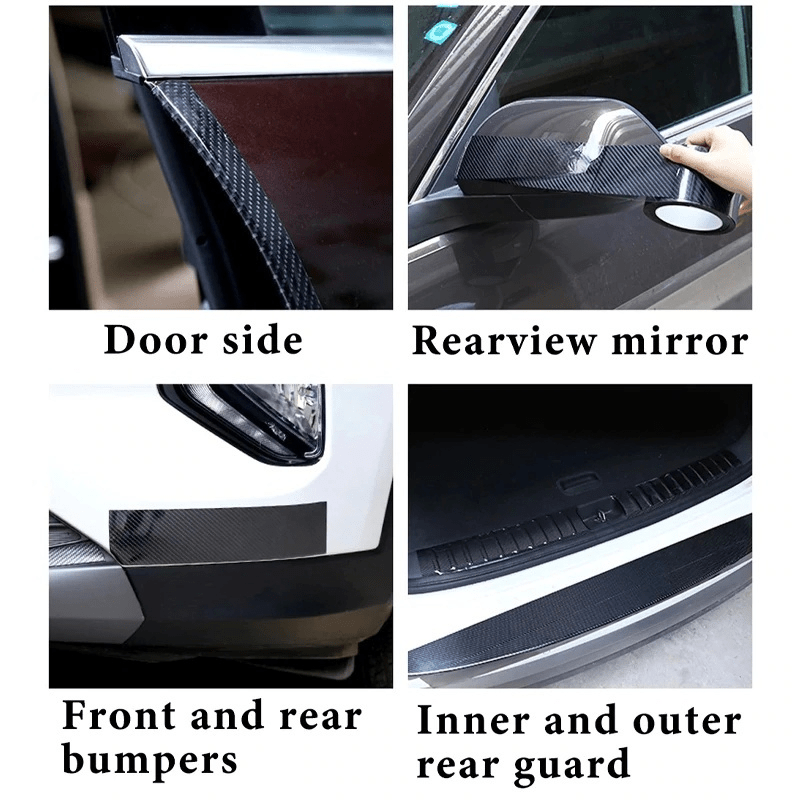 3M 3D Carbon Fiber Car Sticker DIY Paste Protector Strip Car Door Sill