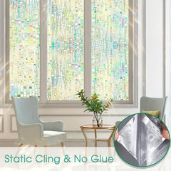 Privacy Film Stained Glass Window Clings 3D Rainbow Decorative Stickers