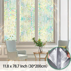 Privacy Film Stained Glass Window Clings 3D Rainbow Decorative Stickers