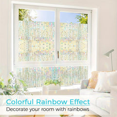 Privacy Film Stained Glass Window Clings 3D Rainbow Decorative Stickers
