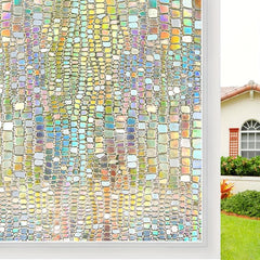 Privacy Film Stained Glass Window Clings 3D Rainbow Decorative Stickers