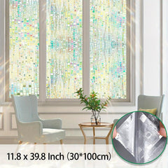 Privacy Film Stained Glass Window Clings 3D Rainbow Decorative Stickers