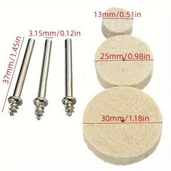 33pcs Wool Felt Buffing Wheel Pad Set for Rotary Tool Hand Drill