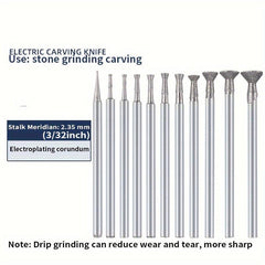 12pcs Diamond Grinding Head Jade Carving Tool Set