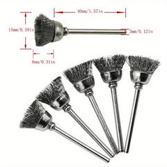 15pcs Steel Wire Abrasive Brush Wheel Set