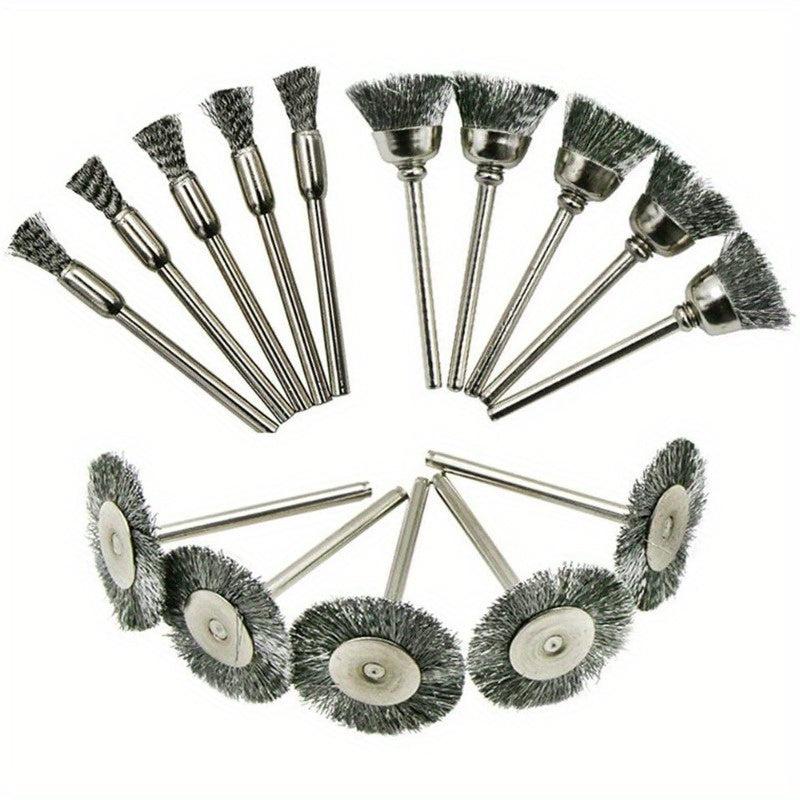 15pcs Steel Wire Abrasive Brush Wheel Set