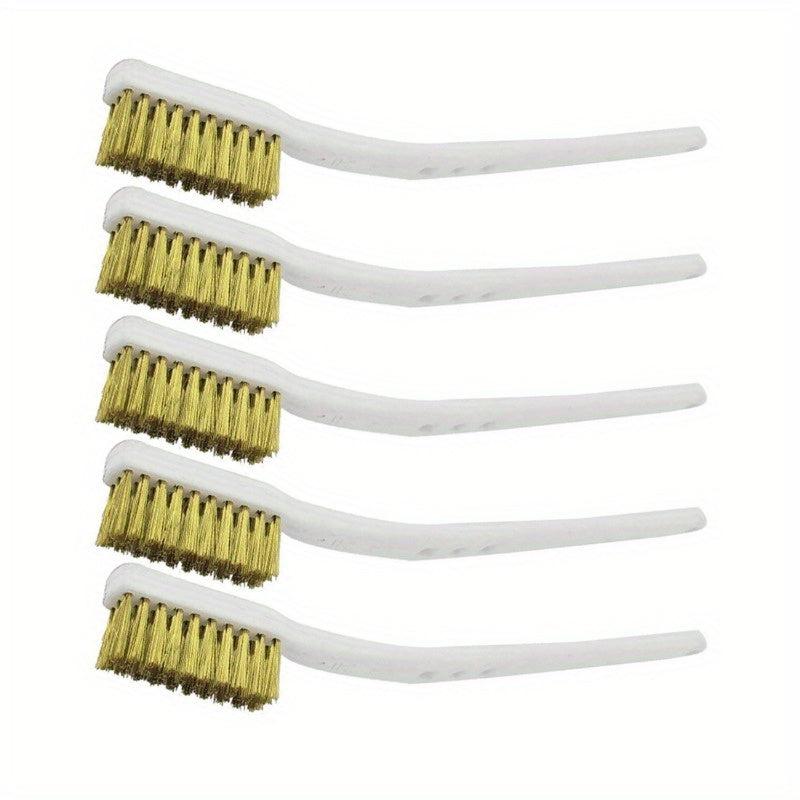 5pcs 175mm Brass Wire Brush Mini Paint Rust Remover Steel Wire Brushes