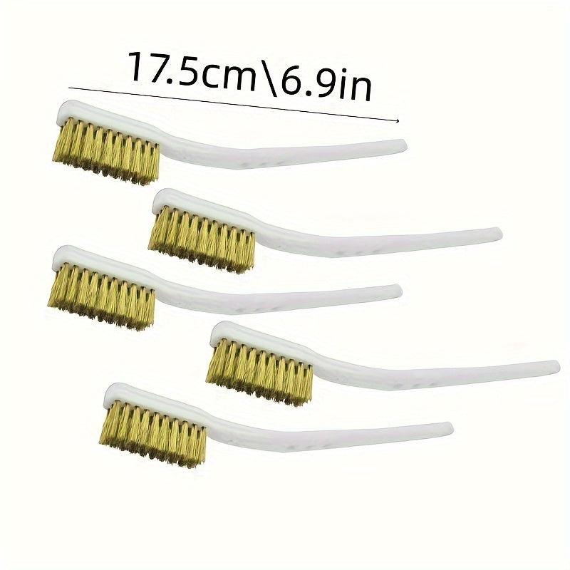5pcs 175mm Brass Wire Brush Mini Paint Rust Remover Steel Wire Brushes