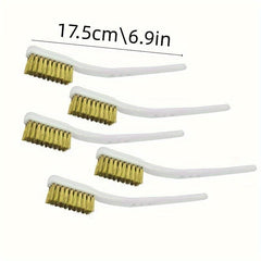 5pcs 175mm Brass Wire Brush Mini Paint Rust Remover Steel Wire Brushes