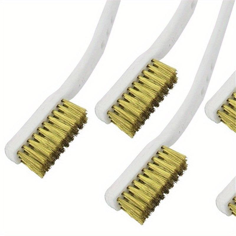 5pcs 175mm Brass Wire Brush Mini Paint Rust Remover Steel Wire Brushes