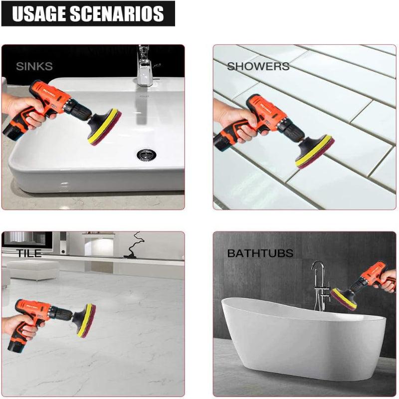 17pcs Drill Power Brush Set Tile Scrubber Cleaning Kit