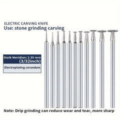 12pcs Set Diamond Grinding Head Jade Carving Tool