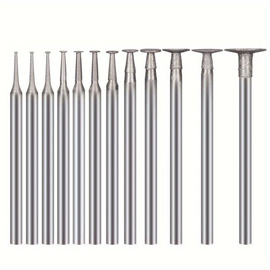 12pcs Set Diamond Grinding Head Jade Carving Tool