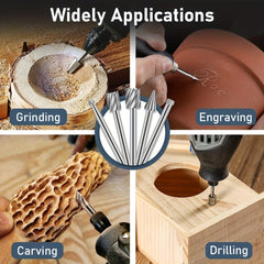 High Speed Steel Rotary Carving Bit Set 20pcs 1 8'' 3mm DIY Woodworking Carving