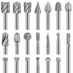 High Speed Steel Rotary Carving Bit Set 20pcs 1 8'' 3mm DIY Woodworking Carving