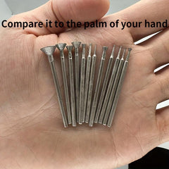 12pcs Diamond Grinding Head Jade Carving Tool Carving Polishing Triangle