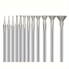 12pcs Diamond Grinding Head Jade Carving Tool Carving Polishing Triangle