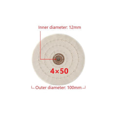 Buffing Wheel 50 Pack 12mm Inner Hole Metal Wood Jewelry Polishing Cloth