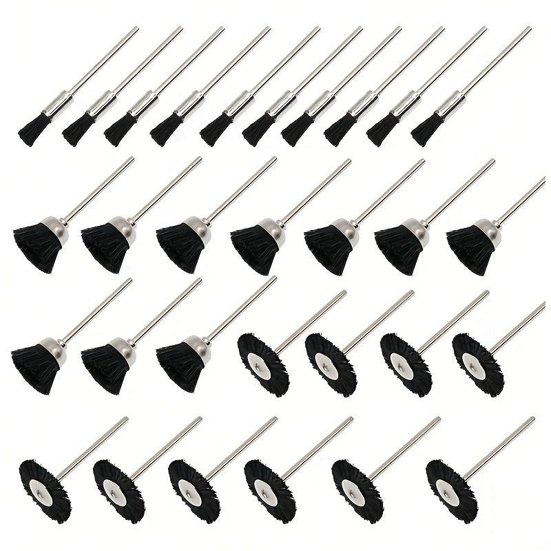 30pcs Nylon Bristle Brush Set Abrasive Wire Brushes Wheel For Rotary Tool