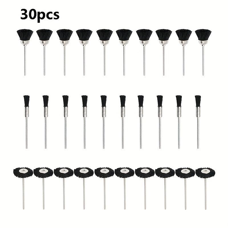 30pcs Nylon Bristle Brush Set Abrasive Wire Brushes Wheel For Rotary Tool