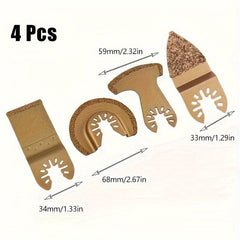 4pcs Carbide Oscillating Saw Blades Rough Sanding Fillers Tile Ceramics