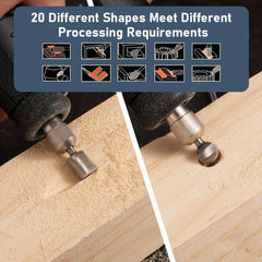 Silver 20pcs Small Engraving Router Bit Carving Bits Rotary Tool Accessories