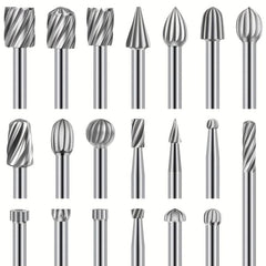 Silver 20pcs Small Engraving Router Bit Carving Bits Rotary Tool Accessories