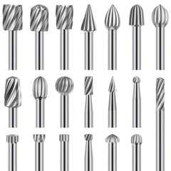 Silver 20pcs Small Engraving Router Bit Carving Bits Rotary Tool Accessories