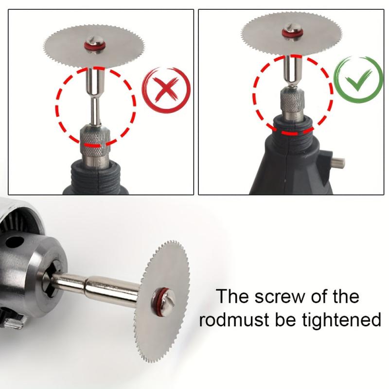 7pcs Stainless Steel Metal Cutting Discs Set with Spindles for Rotary Tools