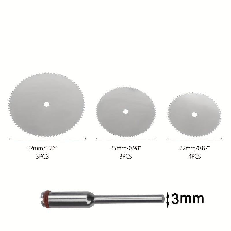 7pcs Stainless Steel Metal Cutting Discs Set with Spindles for Rotary Tools