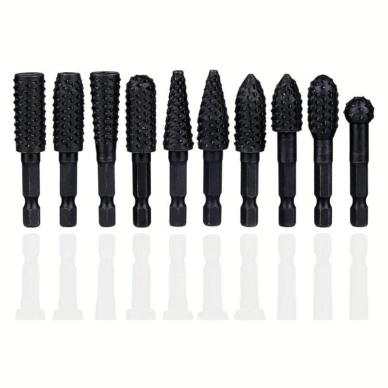 10pcs Rotary Burrs Rasp Metalworking Rotary Files Burr Bit Set Woodworking Tool