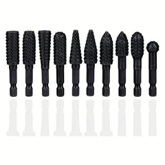 10pcs Rotary Burrs Rasp Metalworking Rotary Files Burr Bit Set Woodworking Tool