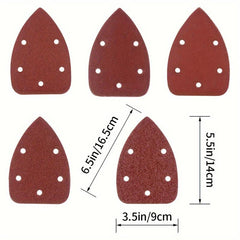 50pcs Triangular Sanding Paper 120/240 Grit Assortment 16.51x1