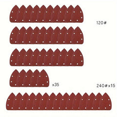 50pcs Triangular Sanding Paper 120/240 Grit Assortment 16.51x1