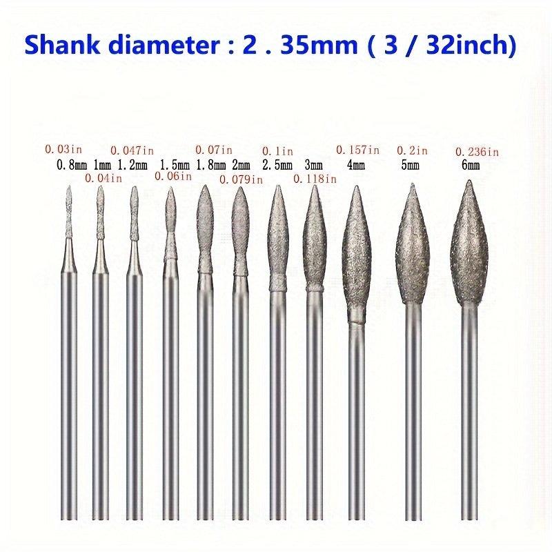 11pcs Drill Grinding Head Polishing J Needle Bits Burrs Engraving Carving Tools