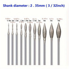 11pcs Drill Grinding Head Polishing J Needle Bits Burrs Engraving Carving Tools
