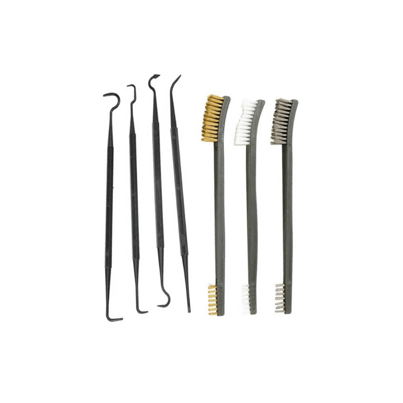 Wire Brush and Hooks Rust Cleaning Set 3 Brushes 4 Hooks