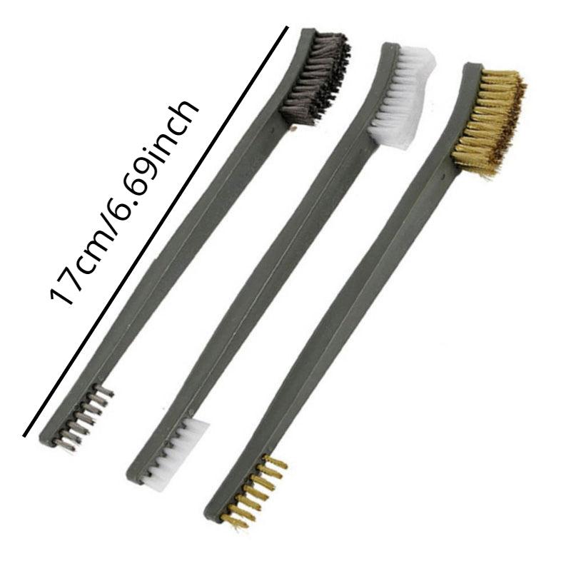 Wire Brush and Hooks Rust Cleaning Set 3 Brushes 4 Hooks