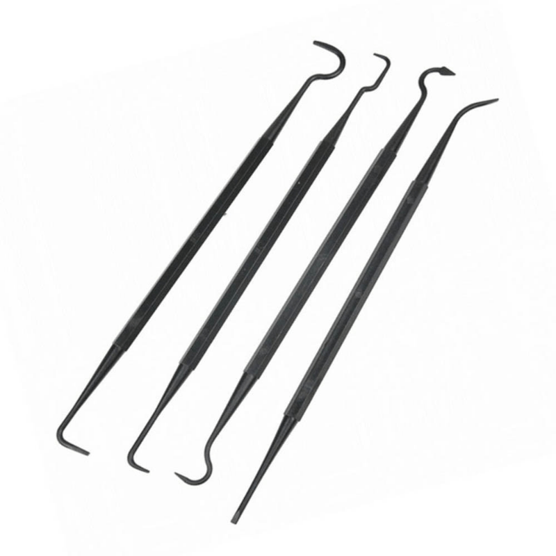 Wire Brush and Hooks Rust Cleaning Set 3 Brushes 4 Hooks