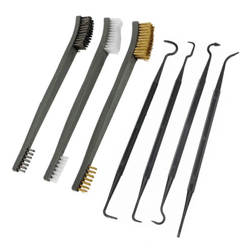 Wire Brush and Hooks Rust Cleaning Set 3 Brushes 4 Hooks