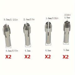 9pcs 4485 Collets Kit Quick Change Rotary Drill Tool Set