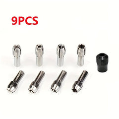 9pcs 4485 Collets Kit Quick Change Rotary Drill Tool Set