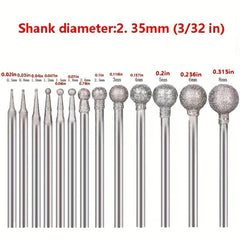 13pcs Diamond Burr Stone Carving Set Mounted With Mandrel Fits Rotary Tool