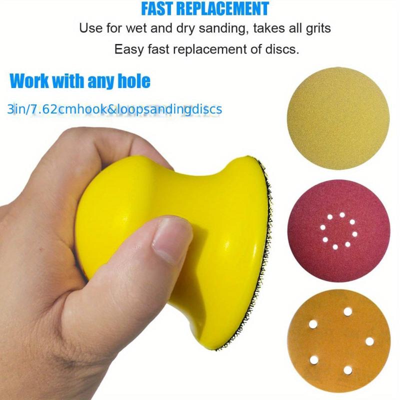 2pcs Round Sanding Blocks Pads 7.62 cm Hook and Loop Discs