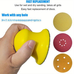 2pcs Round Sanding Blocks Pads 7.62 cm Hook and Loop Discs