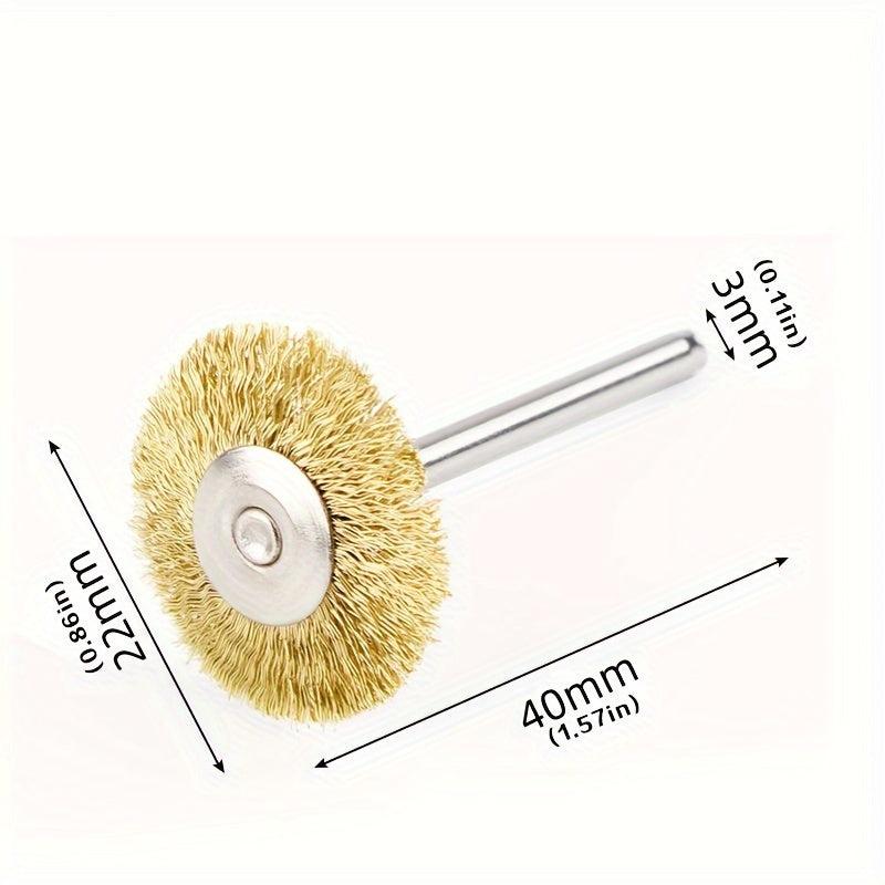 10pcs T Type 3 22mm Copper Wire Brush Mini Brush Steel Wire Brush